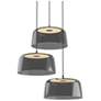 1_Koncept Yurei Circular 3 Pendant Lamp Black w 14" Shade Dark Gray