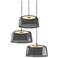Koncept Yurei Circular 3 Pendant Lamp Black w 14" Shade Dark Gray
