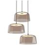 1_Koncept Yurei Circular 3 Pendant Lamp Black w 14" Shade Tea Brown