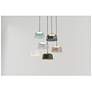 2_Koncept Yurei Circular 3 Pendant Lamp w 14" Metal Shade Blk w Gold Interior more views