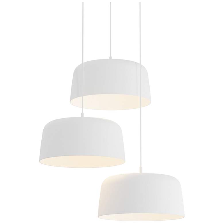 Image 1 Koncept Yurei Circular 3 Pendant Lamp White w 14" Shade White