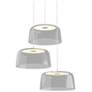1_Koncept Yurei Circular 3 Pendant Lamp White w 14" Shade Clear