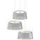 Koncept Yurei Circular 3 Pendant Lamp White w 14" Shade Clear