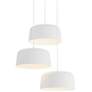 1_Koncept Yurei Circular 3 Pendant Lamp White w 14" Shade White