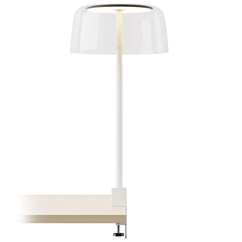 Image 1 Koncept Yurei Co-Working 14" Clear Glass White LED Clamp Lamp