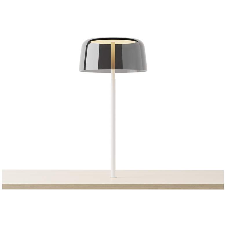 Image 1 Koncept Yurei Co-Working 14" Dark Gray Glass White Finish LED Lamp