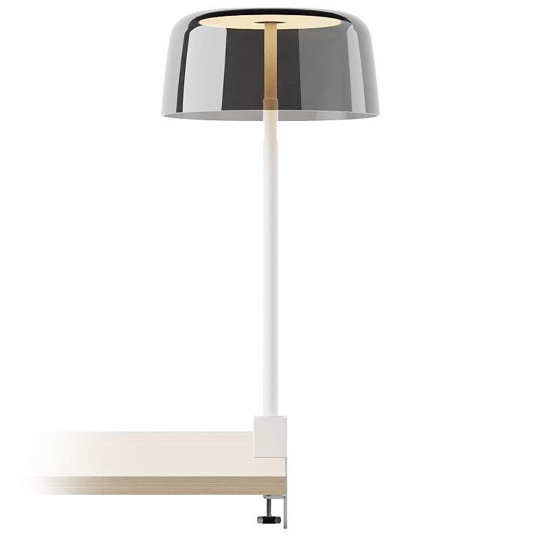 Image 1 Koncept Yurei Co-Working 14" Dark Gray Glass White Finish LED Lamp