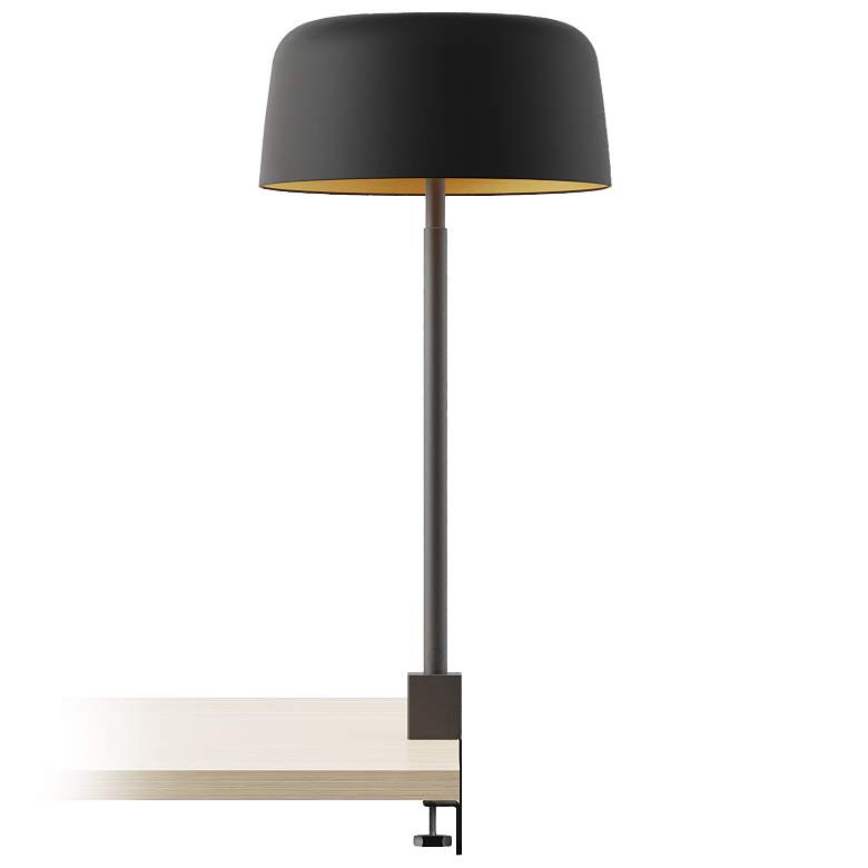 Image 1 Koncept Yurei Co-Working 22" Black Dome Black Finish Clamp-On Lamp