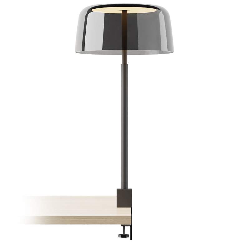 Image 1 Koncept Yurei Co-Working 22" Dark Gray Dome Black Finish Clamp-On Lamp