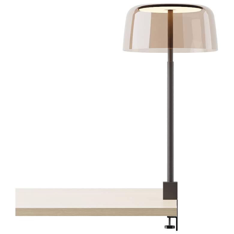 Image 1 Koncept Yurei Co-Working Lamp Black Edge Clamp w 14" Shade Tea