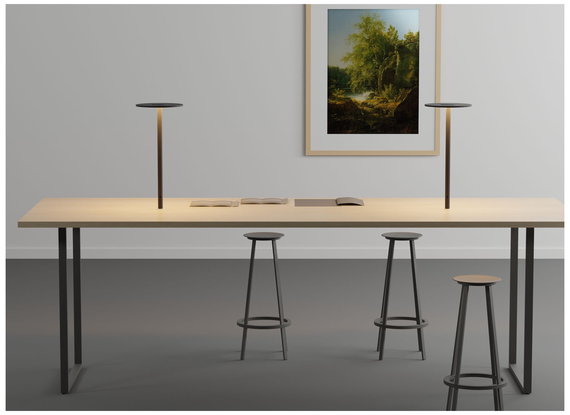Image 3 Koncept Yurei Co-Working Lamp Blk w 14" metal Shade Black w/ Gold Inte more views