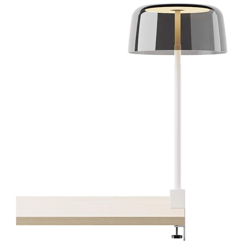 Image 1 Koncept Yurei Co-Working Lamp White Edge Clamp w 14" Shade Dark Gray