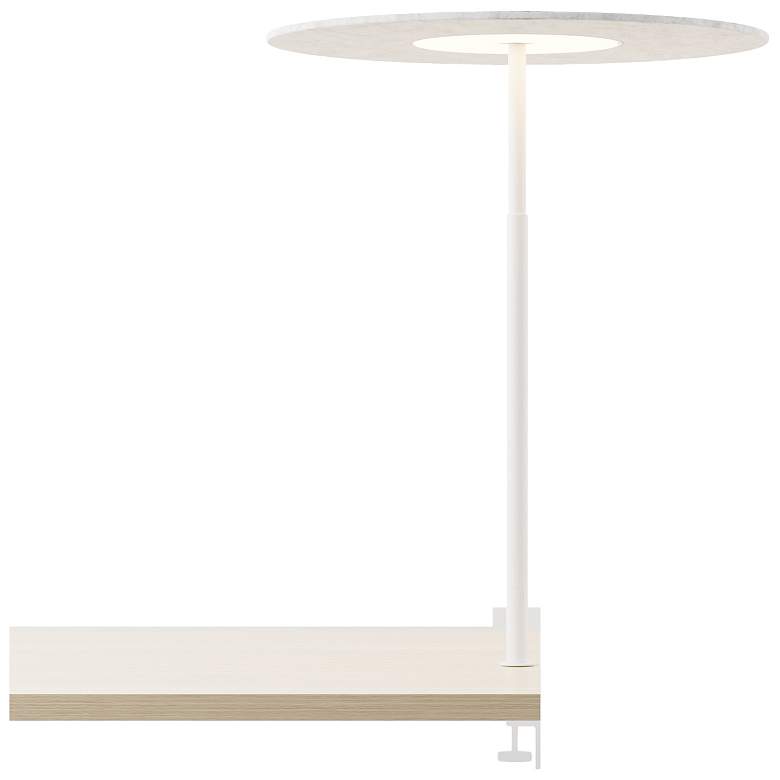Image 1 Koncept Yurei Co-Working Lamp White Edge Clamp w Acoustic Shade Lt Marble