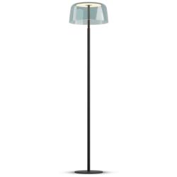Koncept Yurei Floor Lamp Black w 14" Shade Blue