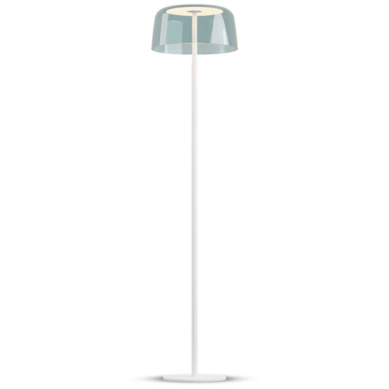 Image 1 Koncept Yurei Floor Lamp White w 14" Shade Blue