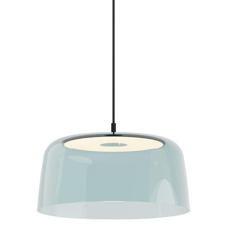 Image 1 Koncept Yurei Single Pendant Lamp Black w 14" Shade Blue