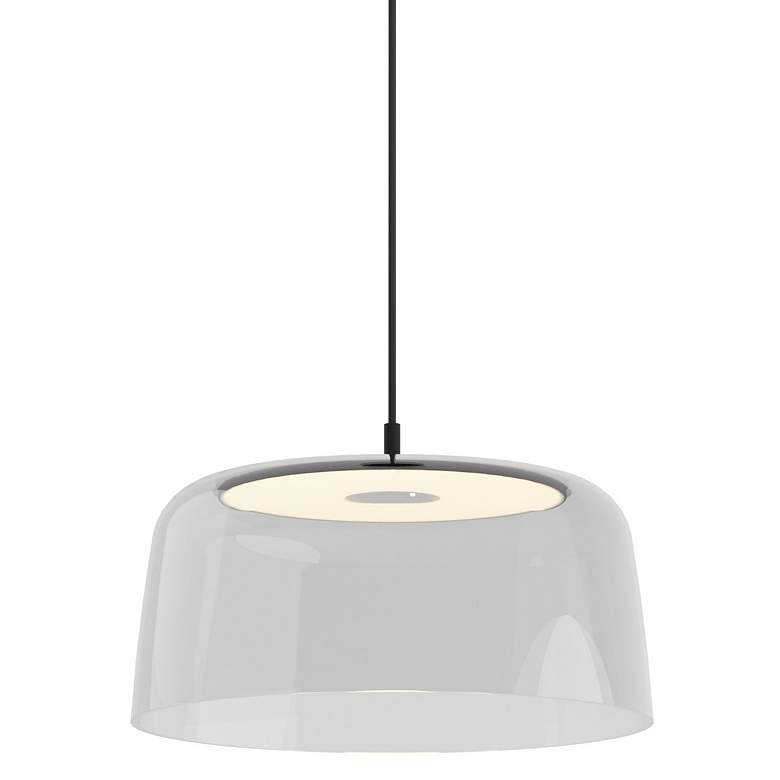 Image 1 Koncept Yurei Single Pendant Lamp Black w 14" Shade Clear