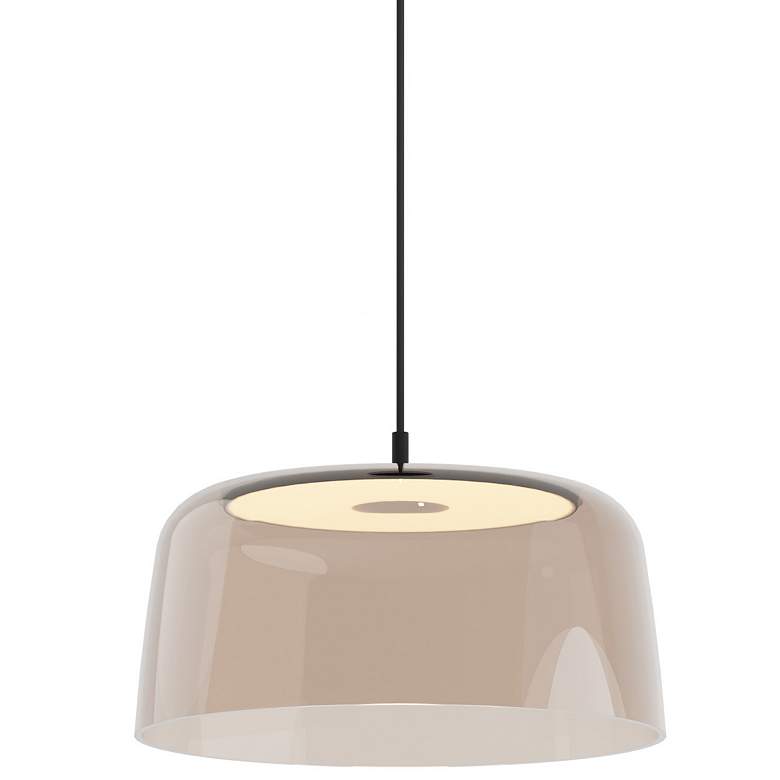 Image 1 Koncept Yurei Single Pendant Lamp Black w 14" Shade Tea Brown