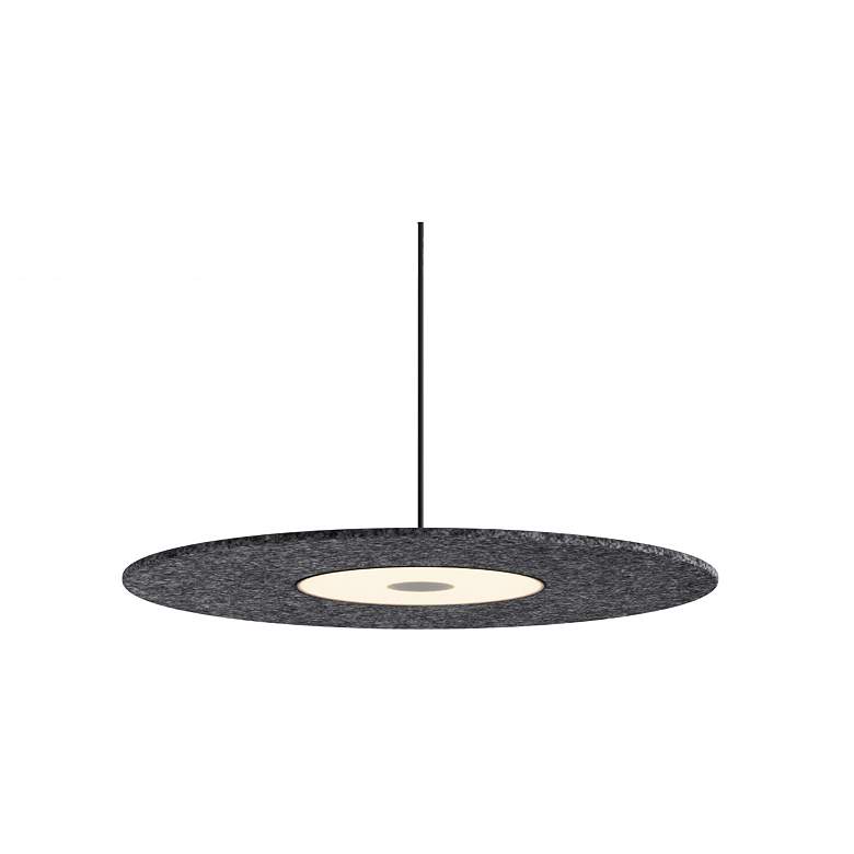 Image 1 Koncept Yurei Single Pendant Lamp Black w 22" Acoustic Panel Charcoal