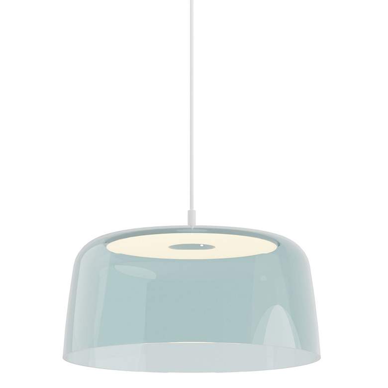 Image 1 Koncept Yurei Single Pendant Lamp White w 14" Shade Blue
