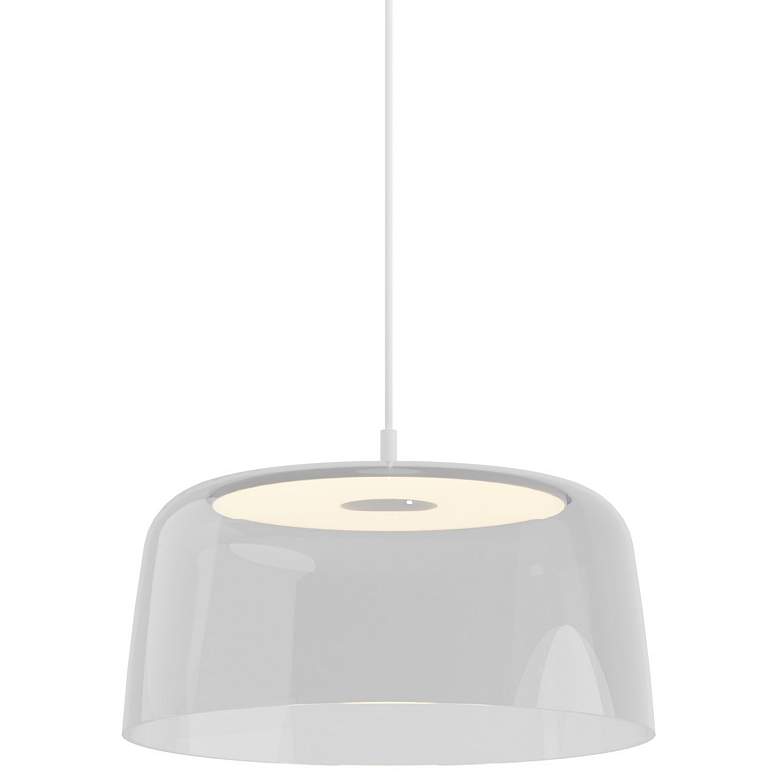 Image 1 Koncept Yurei Single Pendant Lamp White w 14" Shade Clear