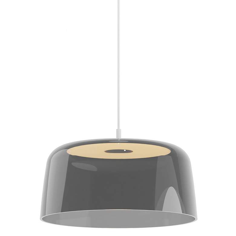 Image 1 Koncept Yurei Single Pendant Lamp White w 14" Shade Dark Gray