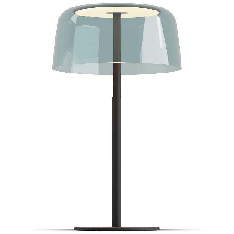 Image 1 Koncept Yurei Table Lamp Black w 14" Shade Blue