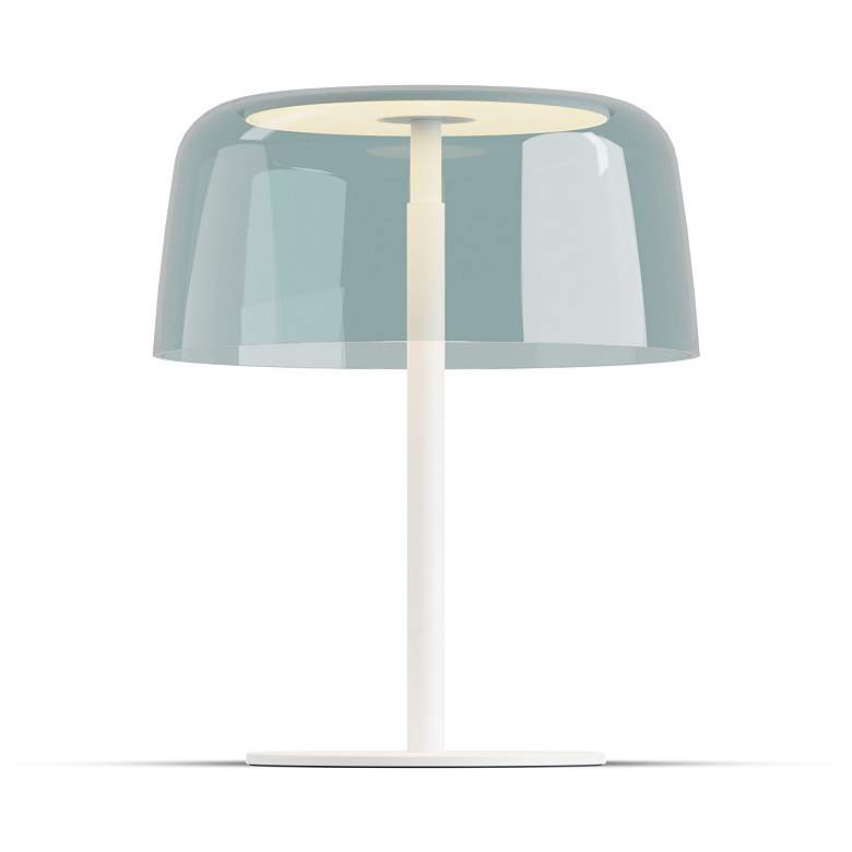 Image 2 Koncept Yurei Table Lamp White w 14" Shade Blue more views