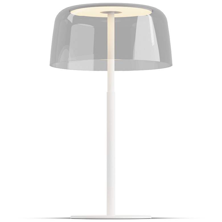 Image 1 Koncept Yurei Table Lamp White w 14" Shade Clear