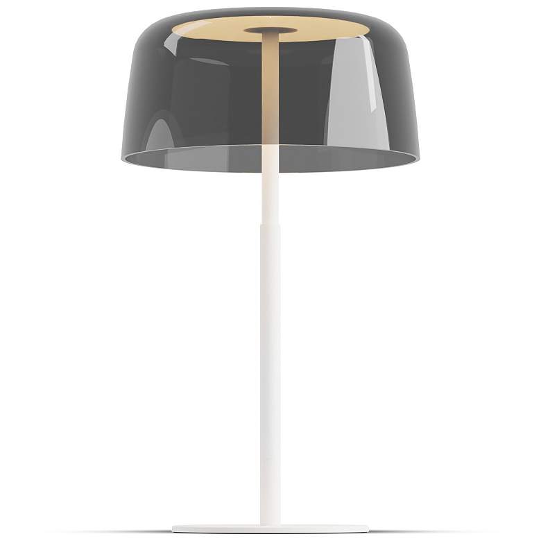Image 1 Koncept Yurei Table Lamp White w 14" Shade Dark Gray
