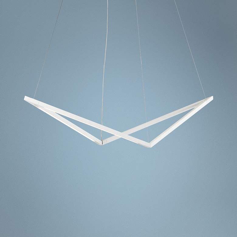 Image 1 Koncept Z-Bar Bird 34" Wide Matte White Modern LED Pendant Light