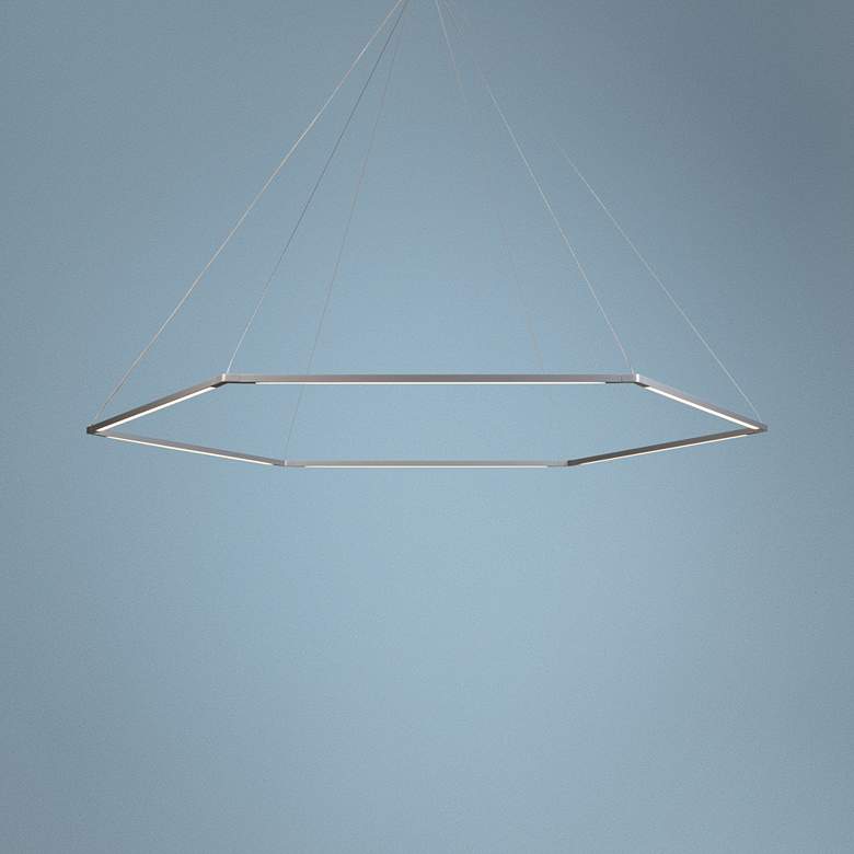 Image 1 Koncept Z-Bar Honeycomb 51 3/4"W Silver LED Pendant Light