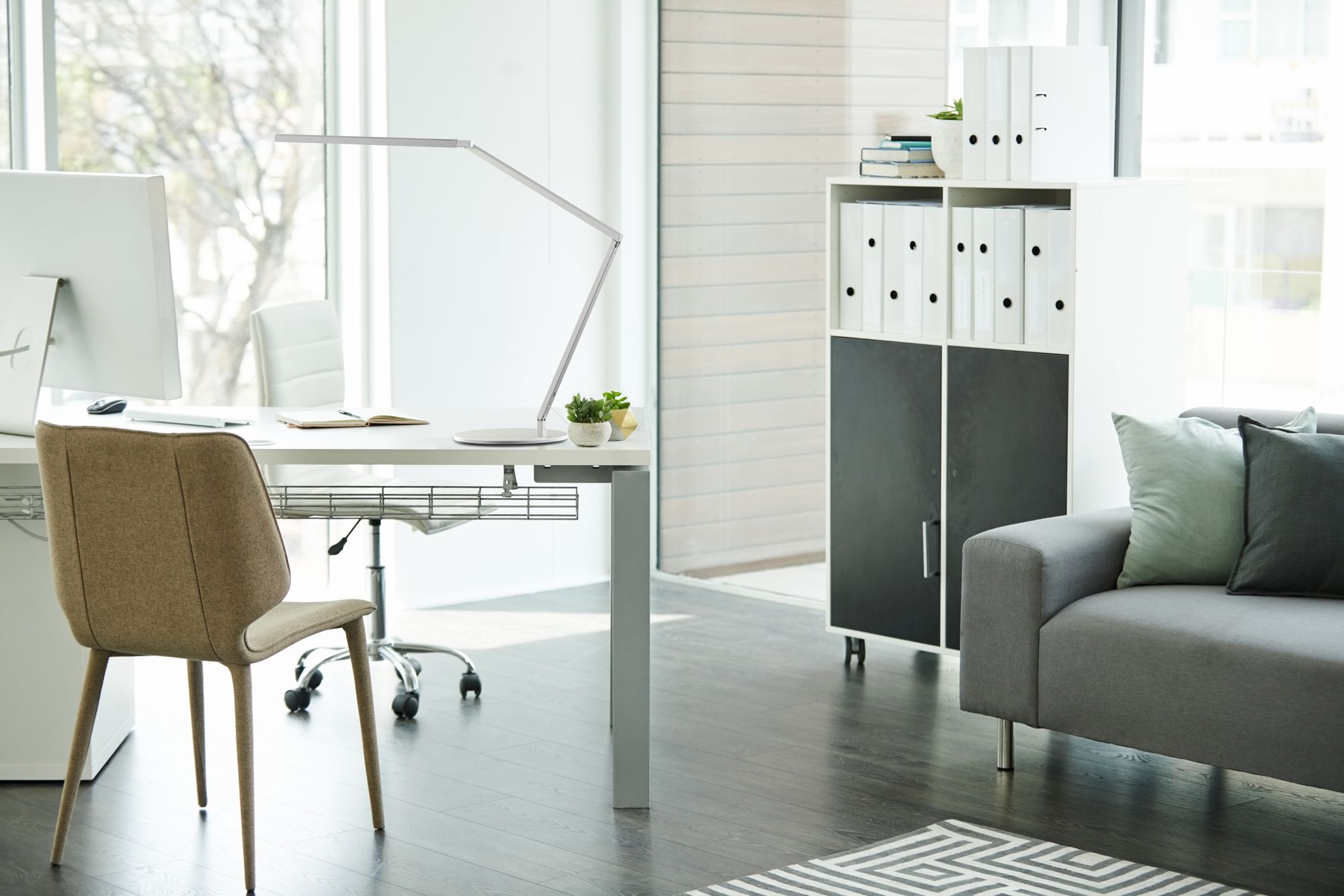 Image 2 Koncept Z-Bar LED Desk Lamp Gen 4 hardwire wall mount (Warm; Matte White) more views