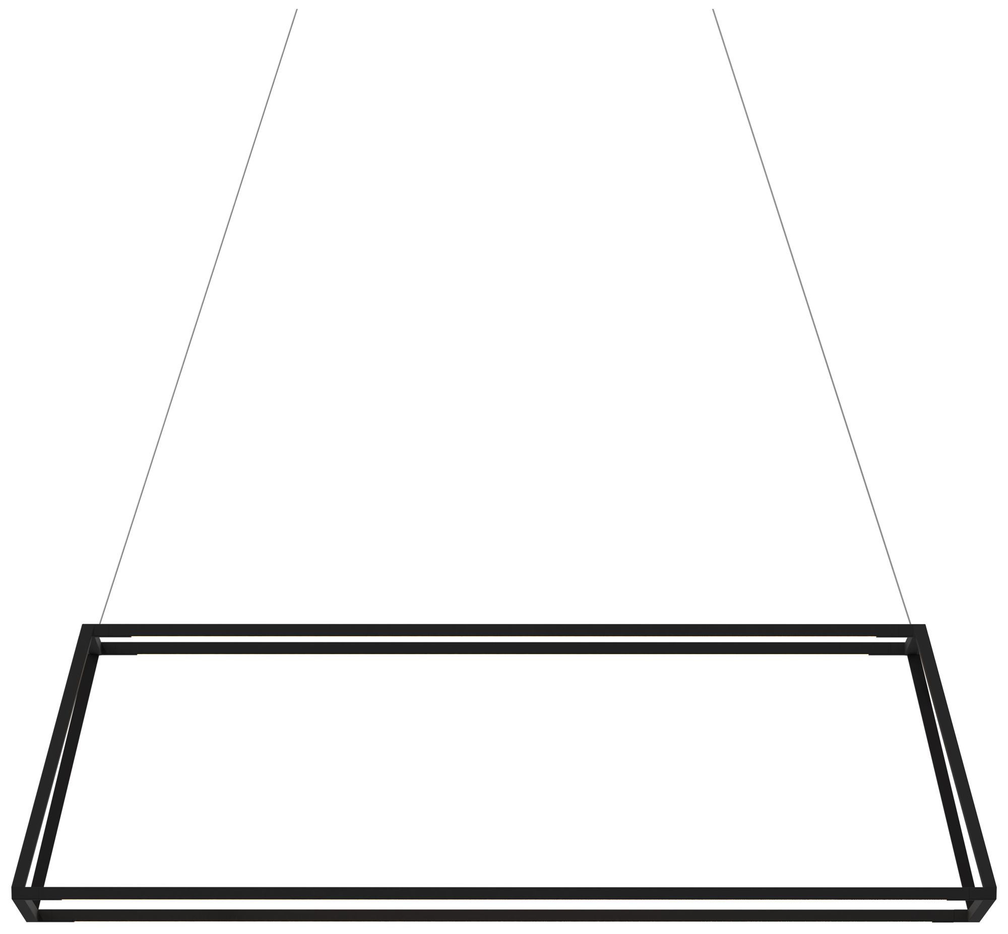 Koncept Z-Bar Rise Small Rectangle Pendant in Matte Black (Soft Warm)