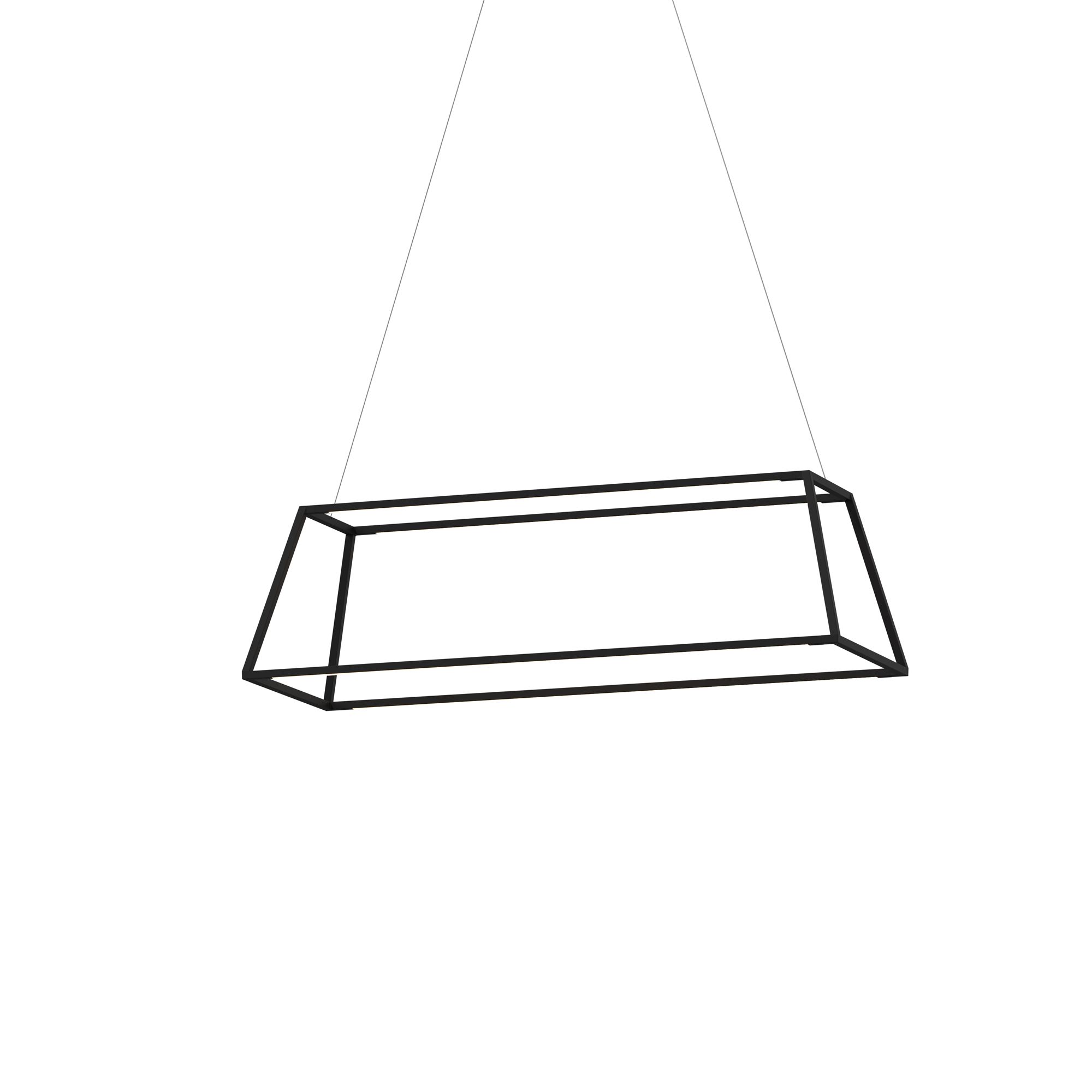 Image 2 Koncept Z-Bar Rise Small Rectangle Pendant in Matte Black (Soft Warm) more views
