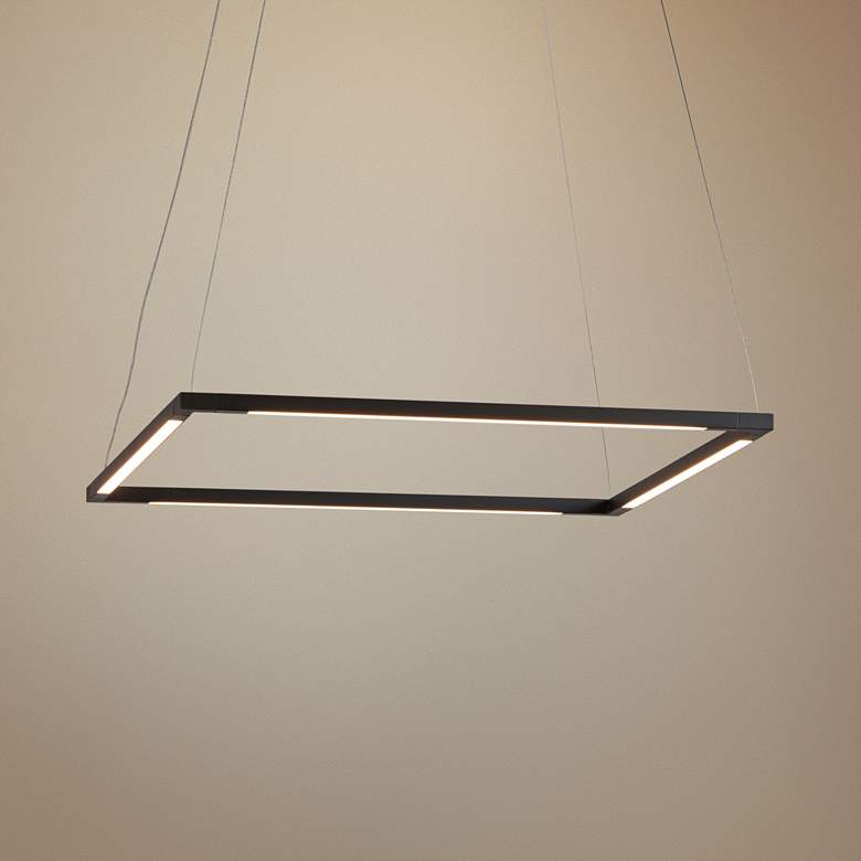 Image 1 Koncept Z-Bar Square 18" Wide Matte Black LED Pendant Light