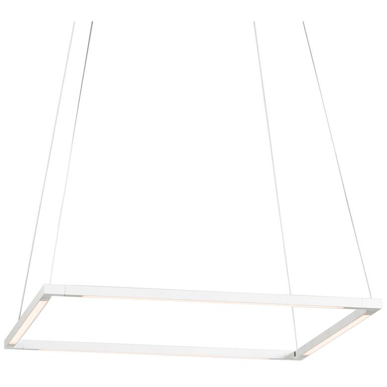 Image 2 Koncept Z-Bar Square 18 inch Wide Modern Matte White LED Pendant Light
