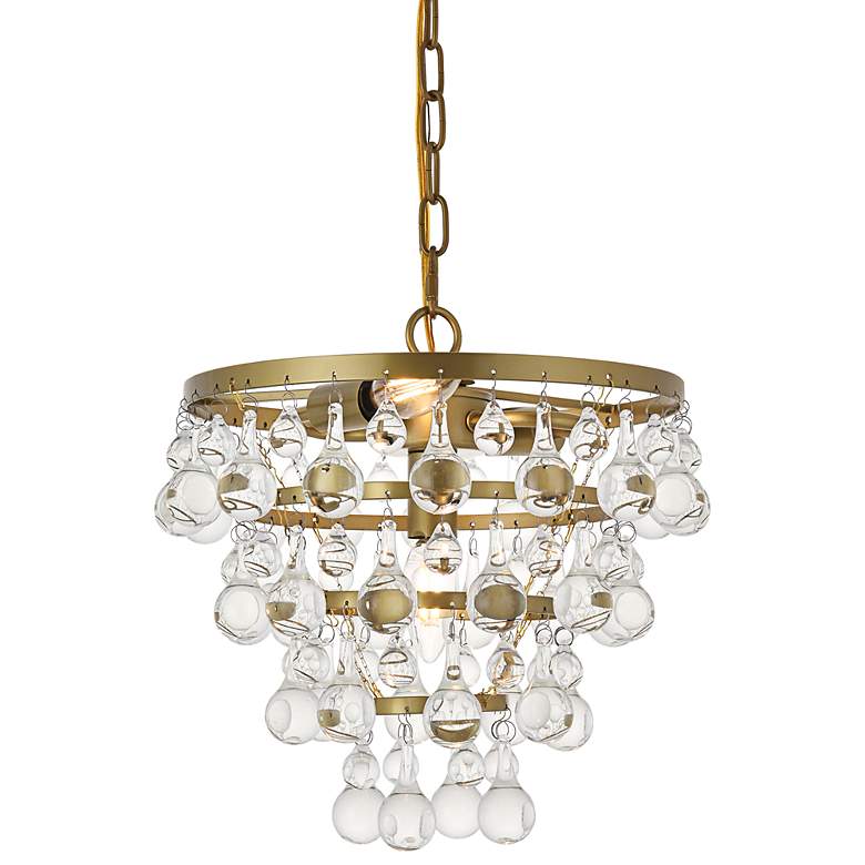 Image 3 Kora 13" Wide Brass and Clear Crystal 3-Light Pendant