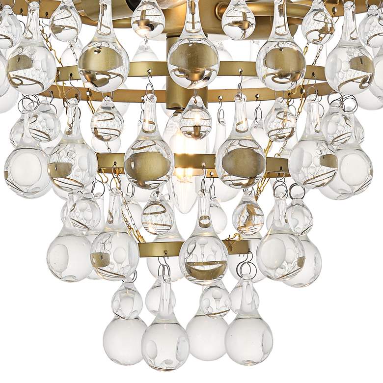Image 4 Kora 13" Wide Brass and Clear Crystal 3-Light Pendant more views