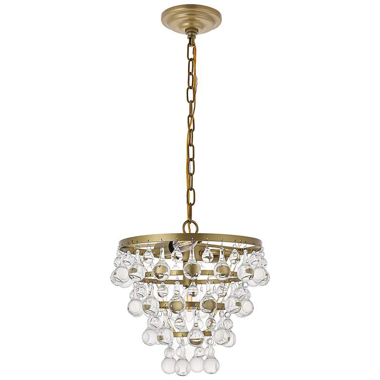 Image 5 Kora 13" Wide Brass and Clear Crystal 3-Light Pendant more views