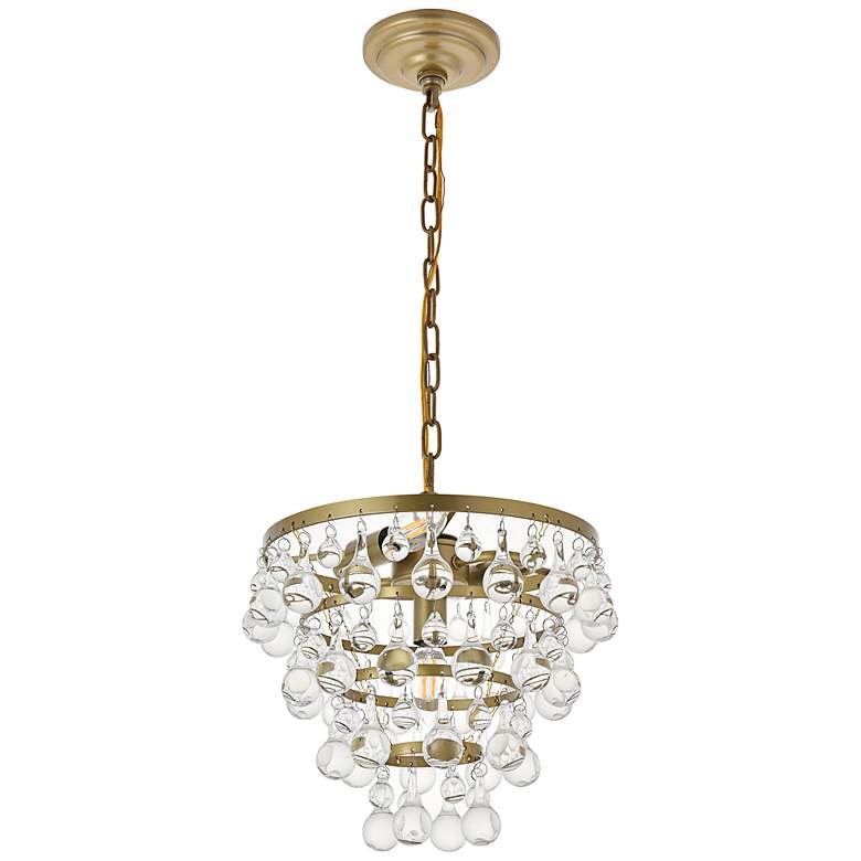 Image 7 Kora 13" Wide Brass and Clear Crystal 3-Light Pendant more views