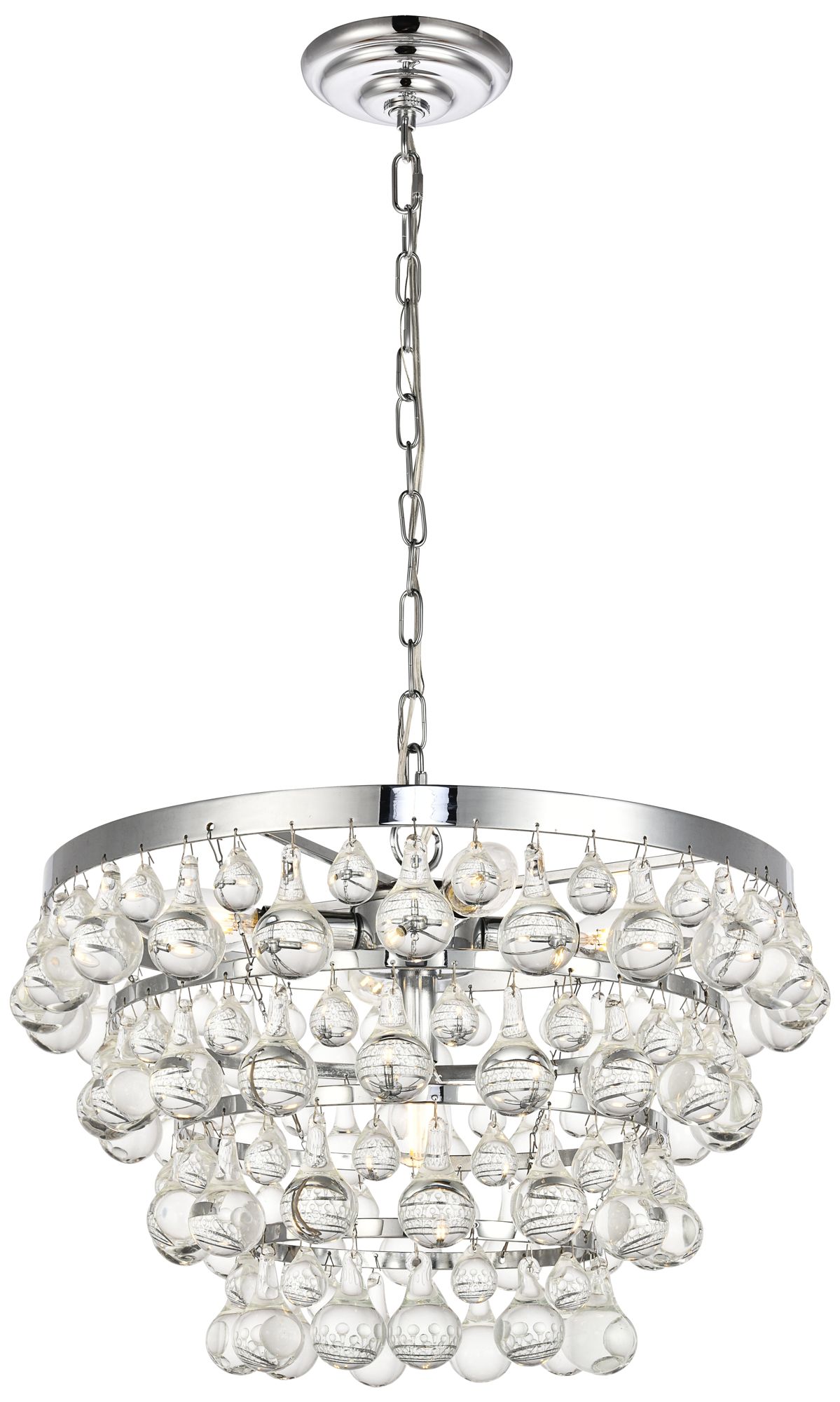 Image 2 Kora 17" Wide Chrome and Clear Crystal 5-LIght Pendant