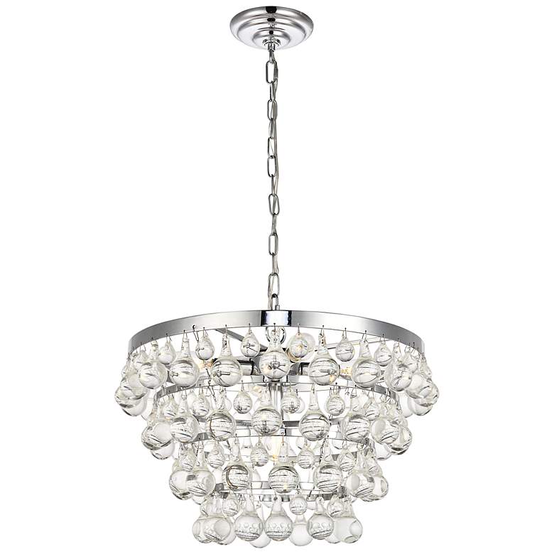 Image 2 Kora 17" Wide Chrome and Clear Crystal 5-LIght Pendant