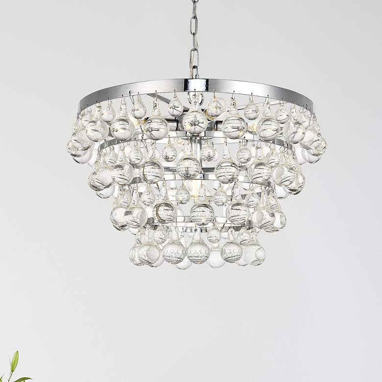 Image 1 Kora 17" Wide Chrome and Clear Crystal 5-LIght Pendant