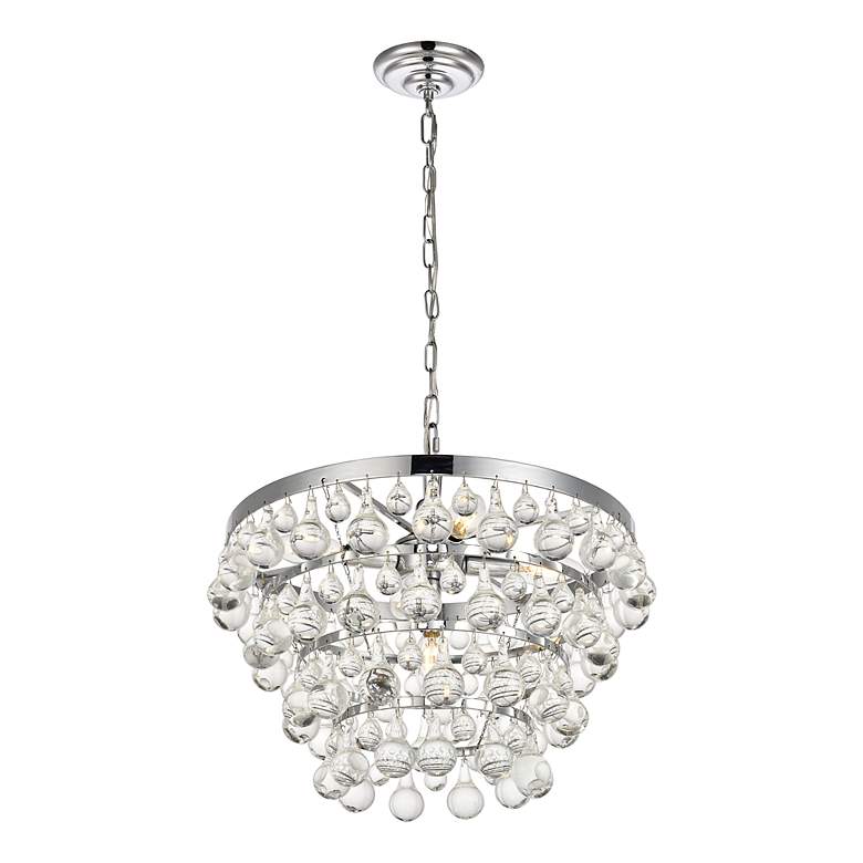 Image 4 Kora 17" Wide Chrome and Clear Crystal 5-LIght Pendant more views