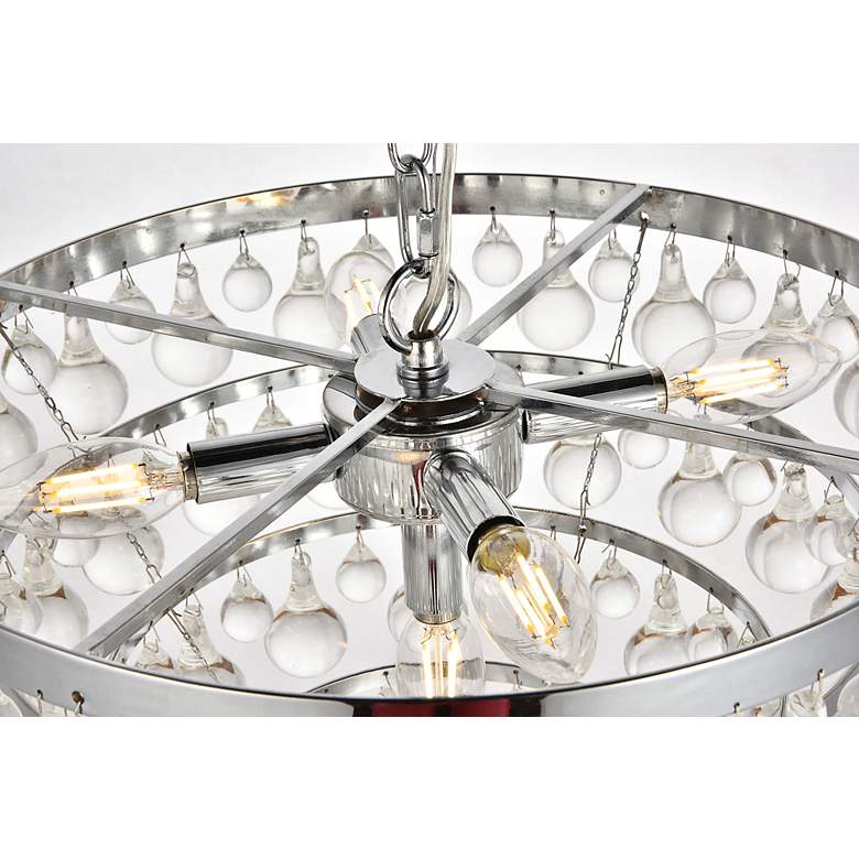 Image 6 Kora 17" Wide Chrome and Clear Crystal 5-LIght Pendant more views