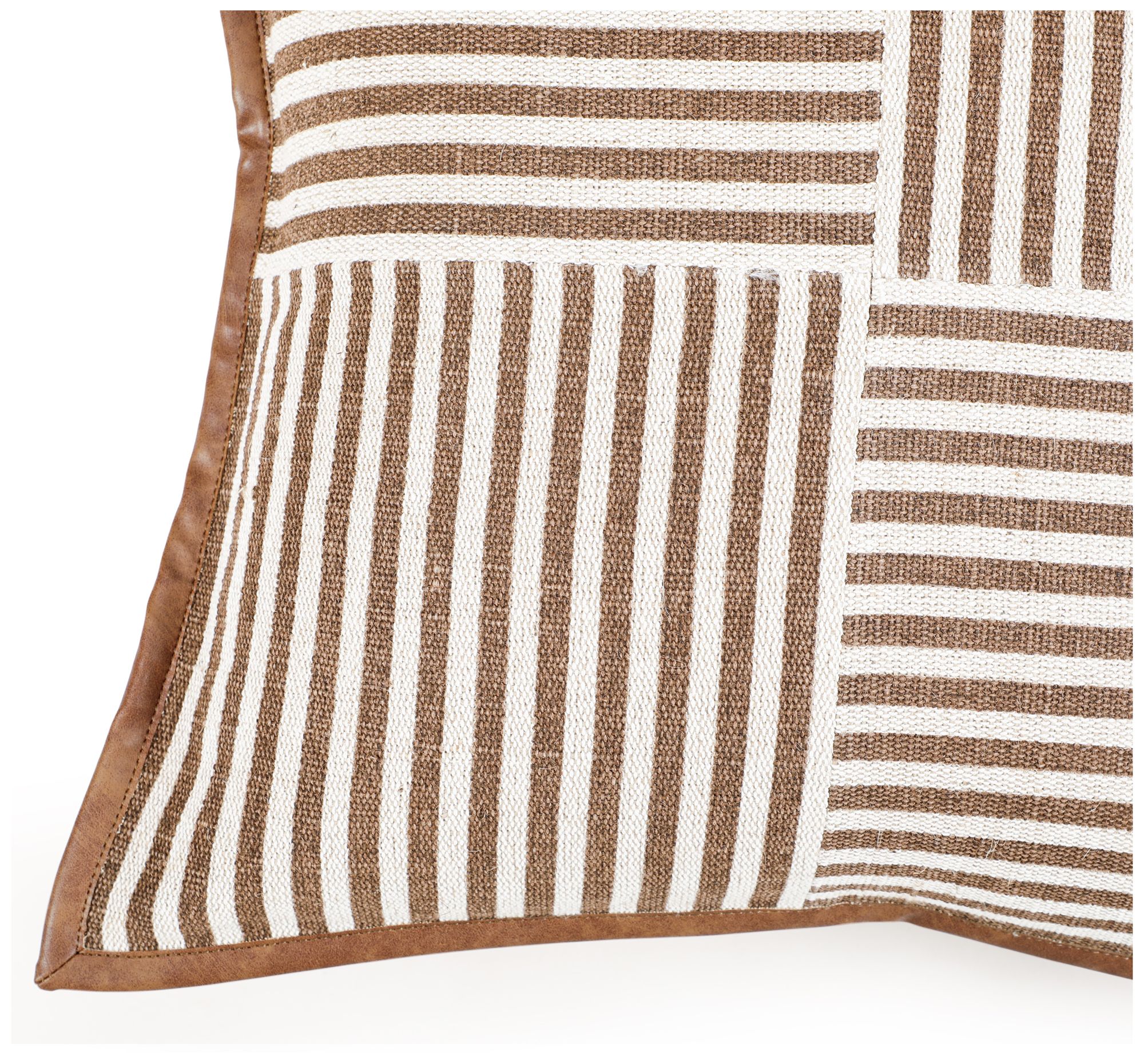 Image 2 Kora Brown Cotton Jute Throw Pillow more views