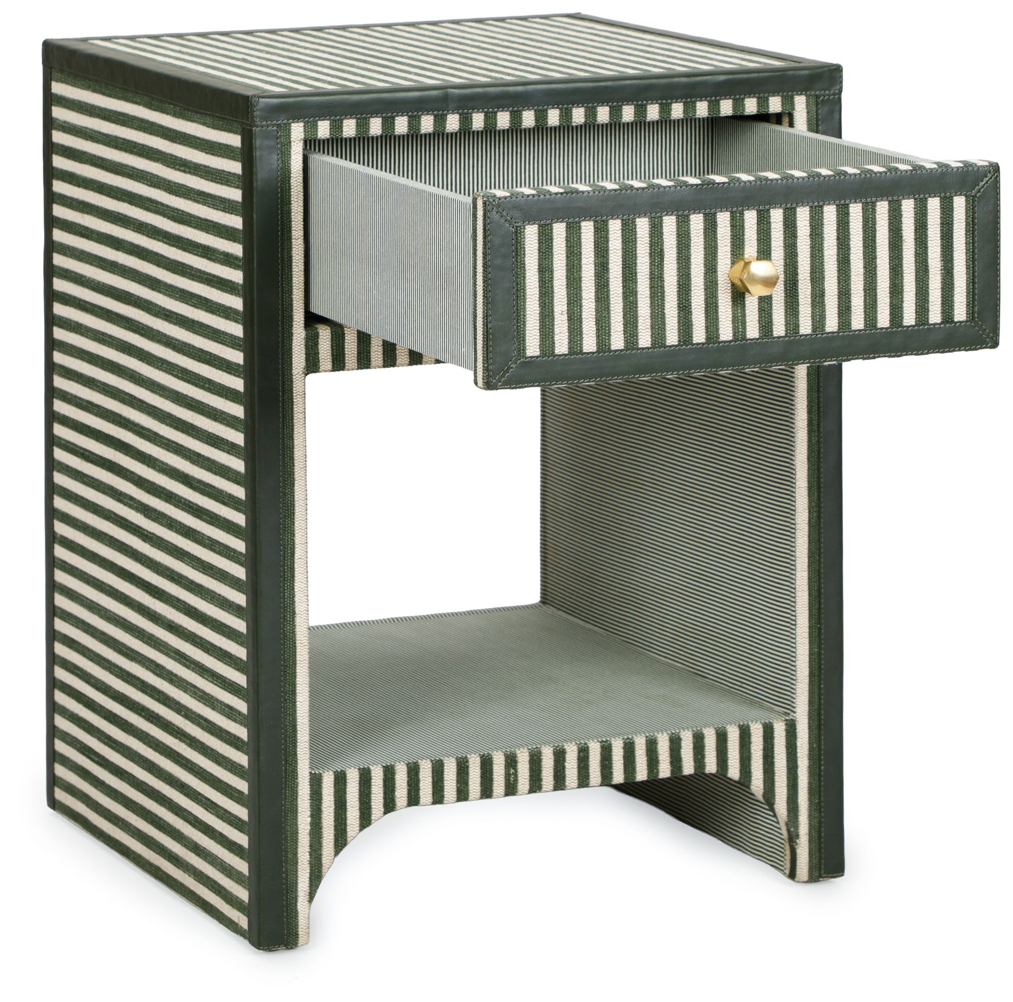 Image 4 Kora Green Cotton Jute Designer Nightstand more views