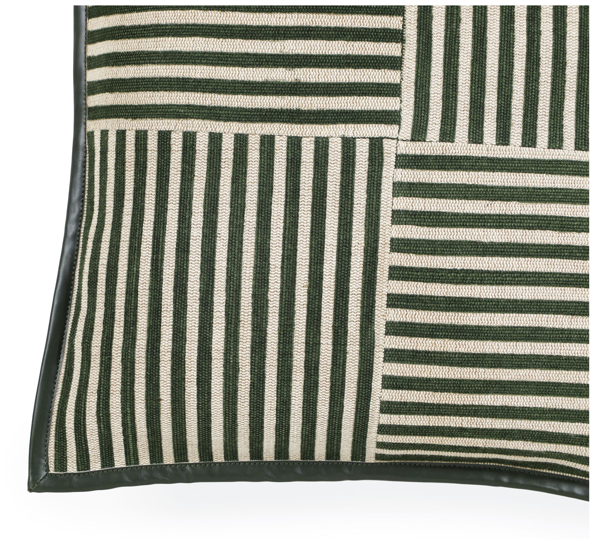 Image 2 Kora Green Cotton Jute Designer Throw Pillow more views