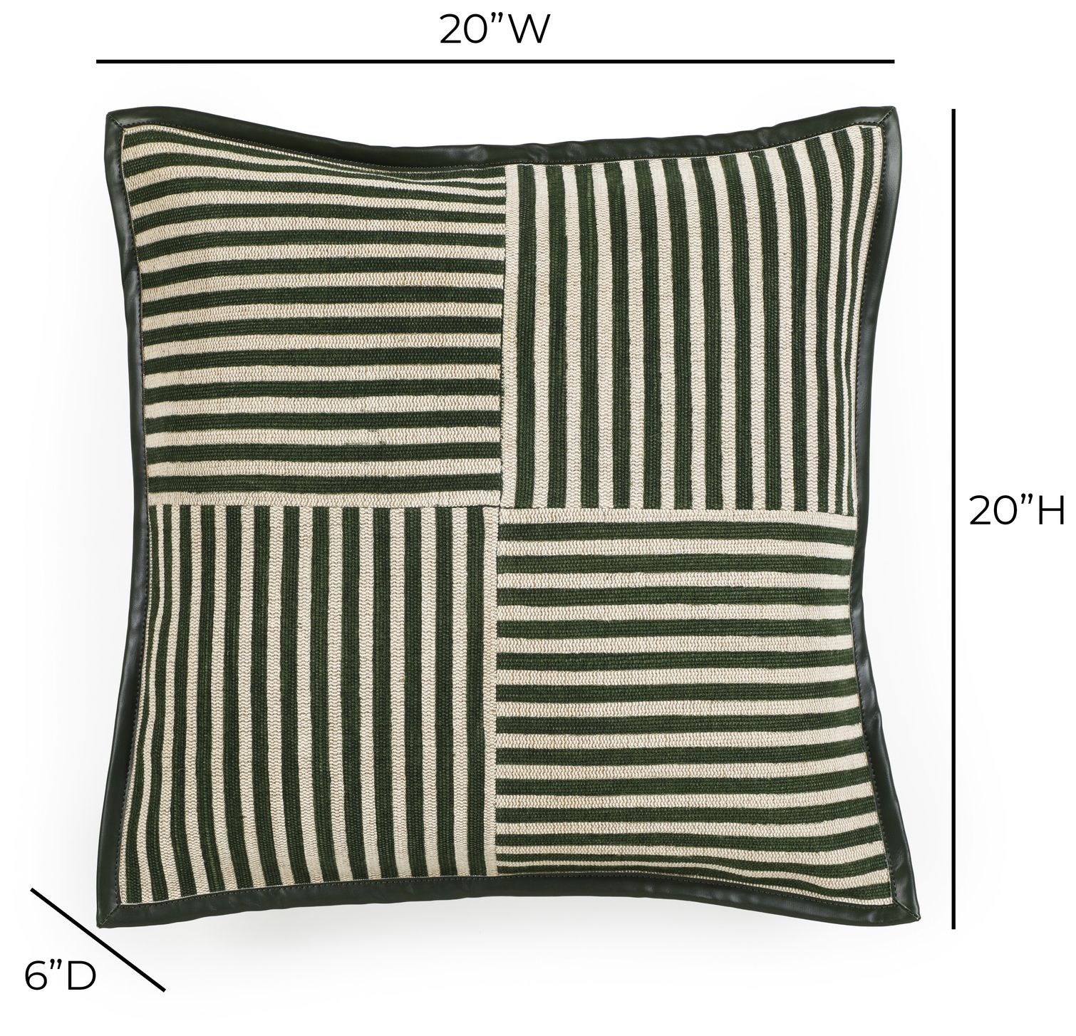 Image 4 Kora Green Cotton Jute Designer Throw Pillow more views